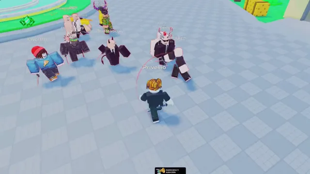 A player facing a group of pursuing avatars on a grey arena